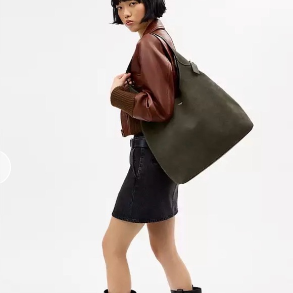 Coach (NWT) Brooklyn Shoulder Bag 39 in Brass/Olive Suede - Picture 15 of 17